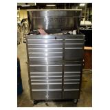 Knight Two-Piece Stainless Steel 20-Drawer Rolling Tool Chest With Key, 62" x 46" x 19"