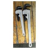 Rothenberger Heavy Duty Pipe Wrenches, Qty 2, 18" - #7.0161 And 24" - #7.0162