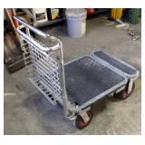 Folding 4 Wheel Heavy Duty Push Cart With Basket, 3