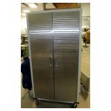 Seville Classics Metal Rolling Storage Cabinet, With 4 Adjustable Shelves, 72" x 36"x 18"