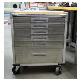 Seville Classics 6 Drawer Rolling Metal Shop Cabinet With Key 35" X 28" X 21" 