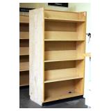 Double-Sided Wood Bookshelf, 65" x 36" x 25"
