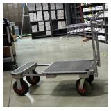Stainless Steel Adjustable Warehouse Cart With Hard Tires, 36" x 40" x 23"