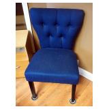 Contemporary Upholstered Accent Chair With Button Tufted Back, 35.5" x 21" x 20", And Rolling Single