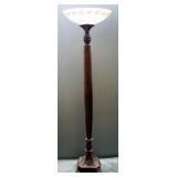 Dome Shade Floor Lamp With Pinecone Design, Powers On, With Dimmer Floor Switch, 70.5" High
