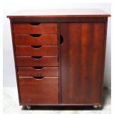 Levenger Compact Desk With Extendable Side Table, 5 Drawers, Filing Drawer And Single Door Cabinet, 