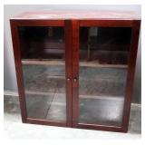 Lizell Cabinet With Glass Front Doors, Divided Compartment And 4 Total Adjustable Shelves, 30" High 