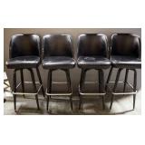 Swivel Leather Bar Stools, Qty 4, Each With Some Wear, Each 42" High