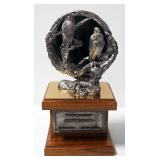 Birds Of Prey Collection Pewter Statues By Michael Anthony Ricker, Includes Barn Owl, Golden Eagle A