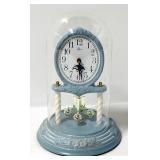 Elgin Battery Operated Anniversary Clock With Blue Frame And Floral Base
