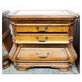 Aico Michael Amini Signature Series Nightstands, Both With Felt Lined Drawers, Each 32" H x 36" W x 