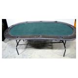 Folding Poker Table with Cupholders And Octagonal Poker Table Top, Approx 84" x 41" And 47" x 47" 