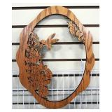 Wood Images Of Birds, Includes Husdon River Inlay Of Bluejay And Cutout Art Of Hummingbird