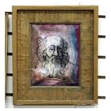 Ortega Line Drawings Of Leonardo Da Vinci And Of Man, Framed, Qty 2