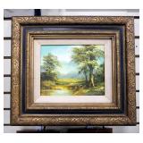 Original Oil On Canvas Painting Of Landscape By Cantrell, Framed, 18.5"  Wide x 16" High