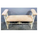 Padded Metal Bench With Padded Arm Rests 28" High x 42" Wide x 14" Deep