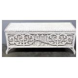 Wicker Style Trunk With Hinged Lid, 16" High x  39" Wide x 13.5" Deep