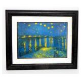 Vincent Van Gogh (Dutch 1853-1890) Starry Night Over The Rhone Print, Framed, Double Matted, Under G
