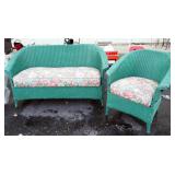 Theo A. Kochs Co. Patio Set, Includes Bench, Approx 58" Long x 30" High And Chair, Approx 32" Wide, 