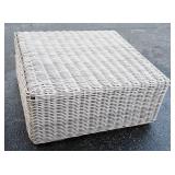 Wicker Ottoman, 12" High x 22" x 22"