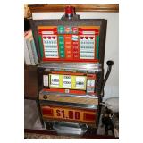 Bally Silver Dollar Slot Machine, Model 1090-E, 46" x 21.25" x 18.5" Lights Up But Reels Don