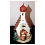M. J. Goebel Hummel Ceramic Chapel Clock, 12" Tall