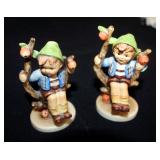 M. J. Goebel Hummel Ceramic Figures, Qty 3, Apple Boy - Marked West Germany Number 1423-0 & Apple Gi
