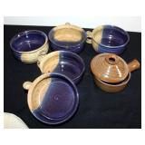 Pottery Collection Including "Cecil" Signed Bowls With Handles Qty 4, Signed "Cow Pie" Pie Plate, An