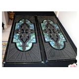 Faux Stained And Beveled Glass Panes, Qty 2, 36.25" x 13.75" x .25"