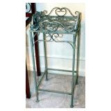 Matching Metal Plant Stands, Qty 2, 25" x 11" x 10.75", And Scroll Design Plant Stand, 18.5" x 16" x
