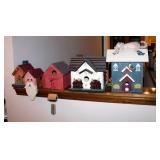 Decorative Wood Birdhouses, Qty 5, Various Sizes Ranging From 11" x 9.75" To 6" x 4.5"