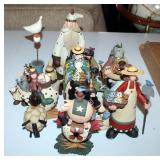 Willieraye Studio Resin Hand Painted Figurines Qty 13, Including Winter Bird Lovers And More