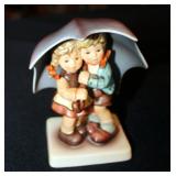 M. J. Goebel Hummel Ceramic Figures Including Large Umbrella Boy & Girl, 6" Tall & Small Umbrella Bo