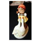 M. J. Goebel Hummel Ceramic Figure "Goose Girl" # 47/2, With Incised Crown, Marked Western Germany, 