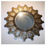 Sun Motif Metal Beveled Wall Mirror, 33" Round
