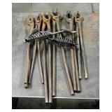 Blacksmith Plyers, Including Wolf Jaw And Closed Mouth, Qty 6, And Chipping Hammers Qty 2