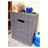 Metal 32 Drawer Hardware Cabinet Including Hardware, 37.5" x 30.5" x 13"