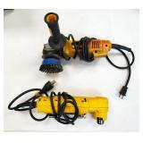DeWalt 3/8" Right Angle Drill, Model DW160V, And 4.25" Angle Grinder, Model DW402