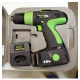 Kawasaki Cordless 18V Drivers, Qty 2, With Charger And Carrying Cases