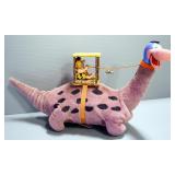 Marx 1962 Flintstones Dino And Fred Battery Operated Bump-And-Go Plush Toy