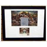 Harry Truman And Thomas Hart Benton Signed Truman Library Mural Foldout, First Date Of Issue Stamp S