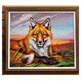 Martin Katon "North American Red Fox" Canvas Giclee, Signed By Artist, Framed, 27.75" Wide x 24" Hig