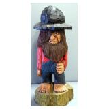 1968 Richard Engler Wood Carved Hillbilly, Approx 26" High