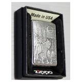 Zippo Lighters, Qty 3, Includes Buck, Wolf And Camo Designs