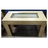 Display Table With Single Pullout Drawer And Clear Glass Display Top Insert, 42.5" High x 72" Wide x