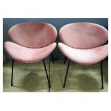 Modern Velvet Accent Chairs, Rose Color, Qty 2