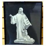 Lynnwood Petty Drawing Of Christ And Woman At His Feet, Framed, Under Glass, 10.5" Wide x 12.5" High