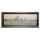 Mark Churms "Midwest Dawn" Original Canvas Painting, Framed, 44" Wide x 18" High