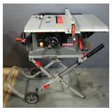 Craftsman 10" Table Saw Model 137-284630, On Collapsible Wheeled Stand, Powers On