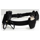 Bianchi Tactical Belt With Holster, 1 Handcuff Pouch, Flashlight Case, Double Mag Pouch And 2 Total 